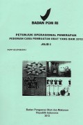 Petunjuk Operasional Penerapan Pedoman Cara Pembuatan Obat Yang Baik 2012