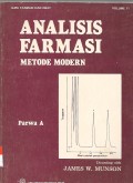 Analisis Farmasi : Metode Modern / Parwa A