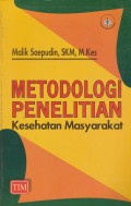 Metodologi Penelitian Kesehatan Masyarakat